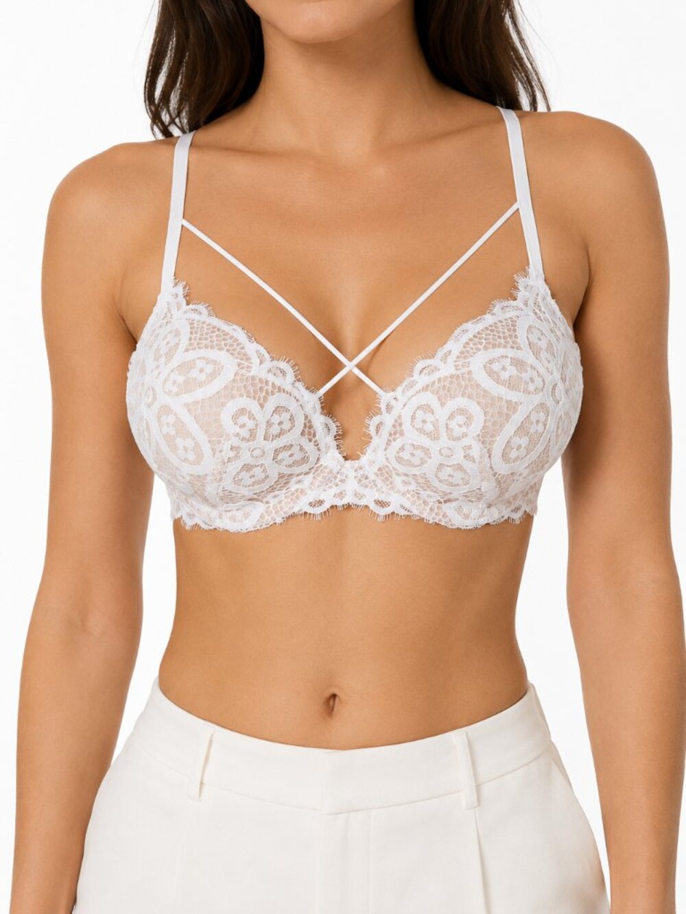 Victoria’s Secret Bombshell White Lace Push-Up Bra 36A